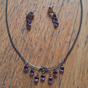 Sterling & Amethyst Necklace and Earrings